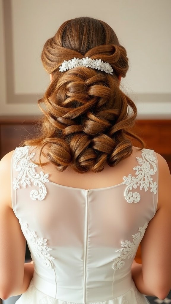 Bride with vintage-inspired finger waves hairstyle, adorned with a delicate hair accessory