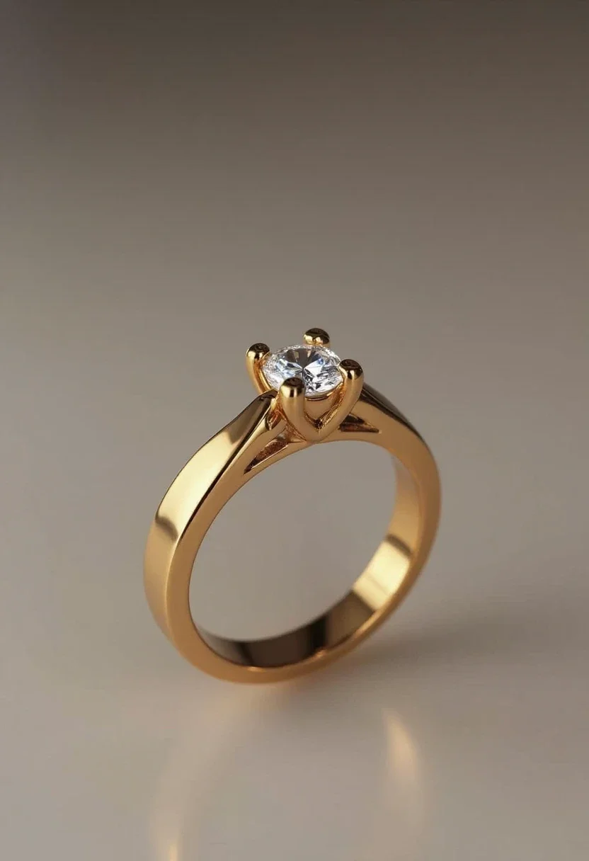 Minimalist engagement ring with a square-cut diamond and a plain band
