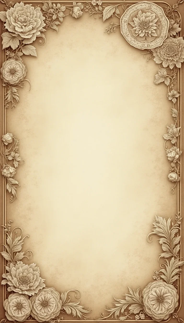 Vintage save the date card with lace patterns and sepia colors.