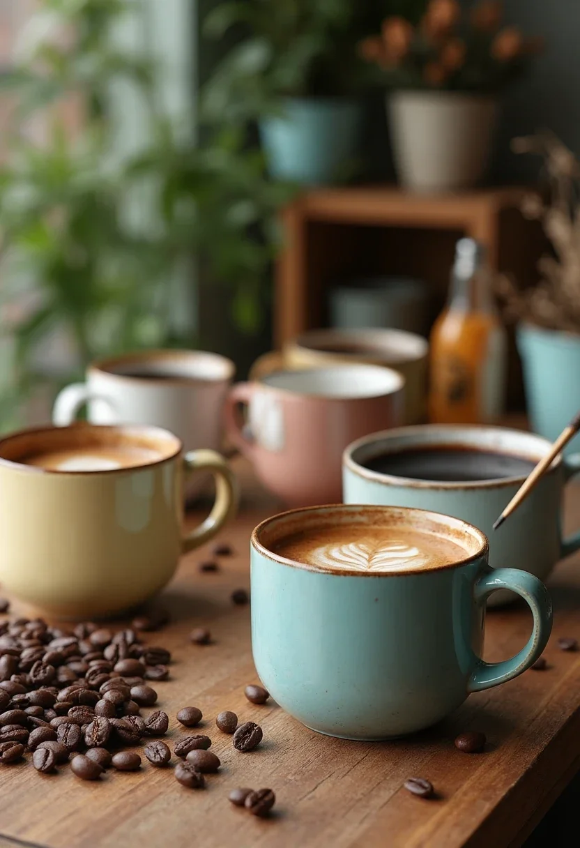 DIY craft station with mugs and paints.