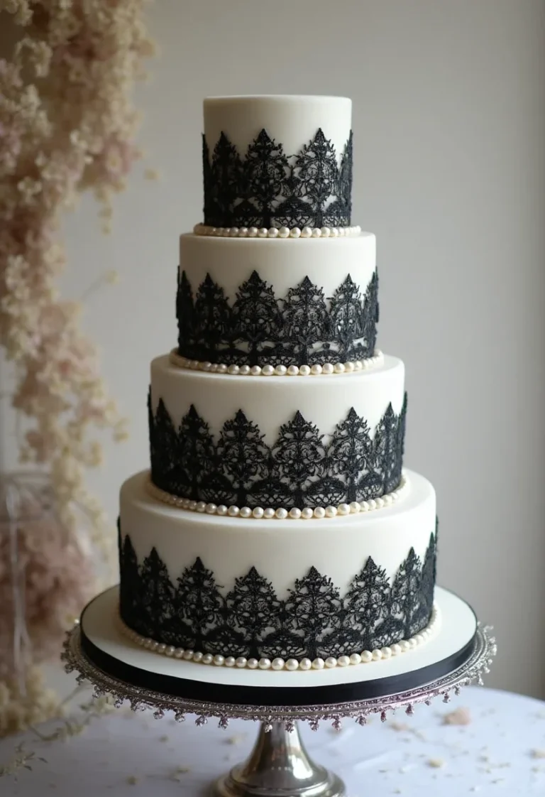 12 Stunning Black and White Wedding Cake Designs to Inspire You
